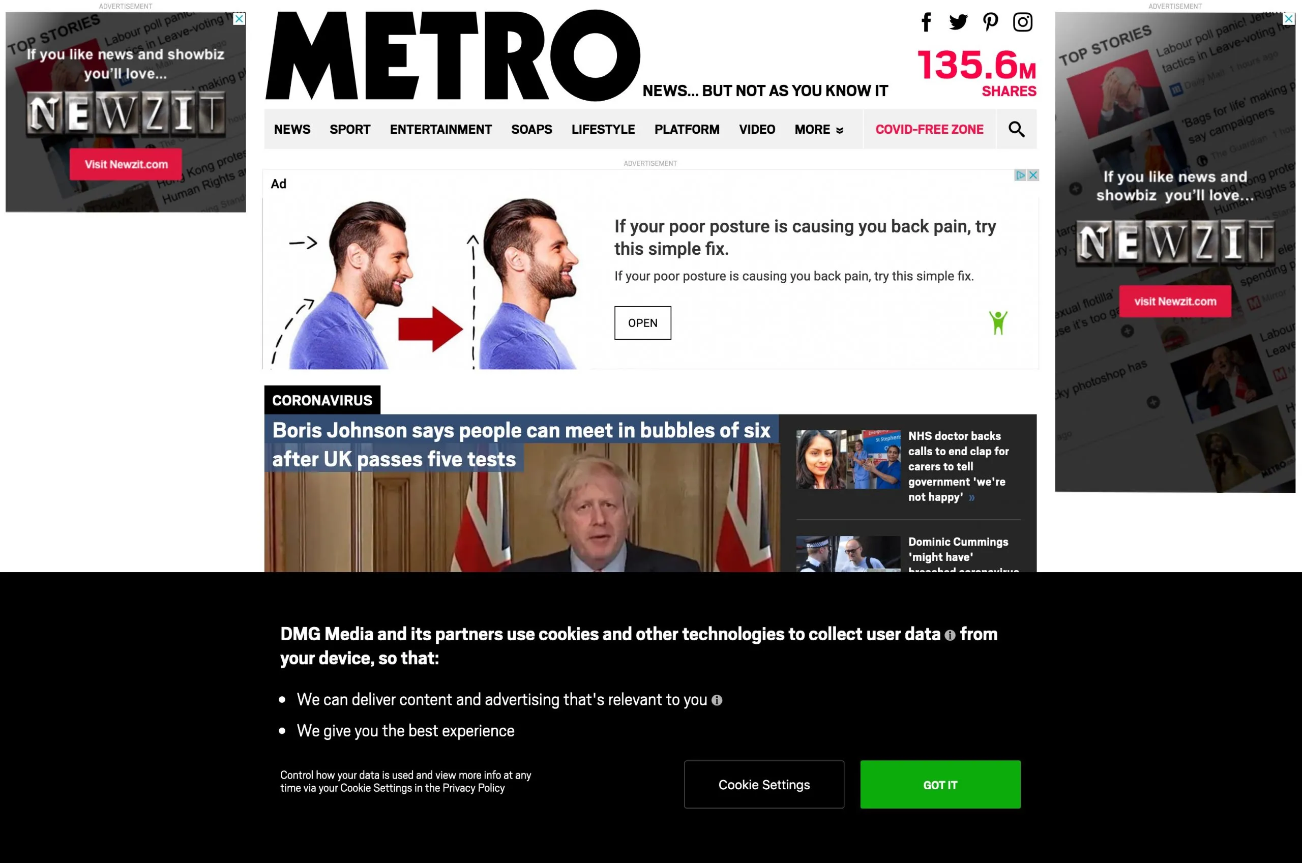 Ads on the Metro when you first visit the site..... ????