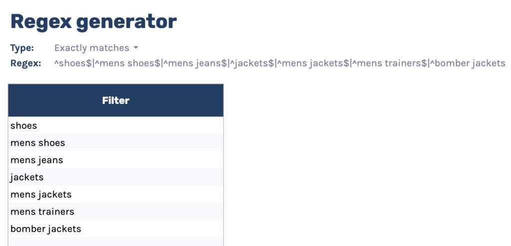 regex generator search query exactly matches regex generator search query exactly matches